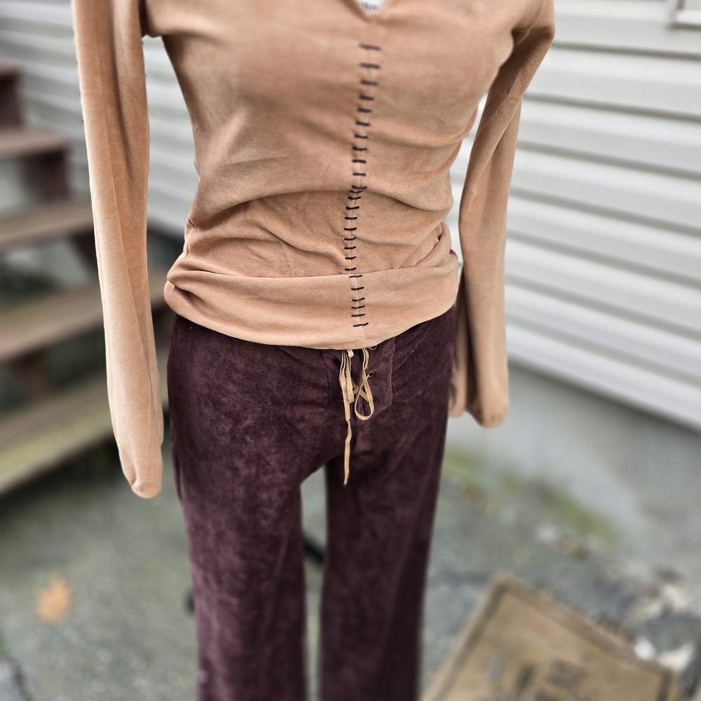 Elegant Tan and Brown Women's Wide Leg Jumpsuit